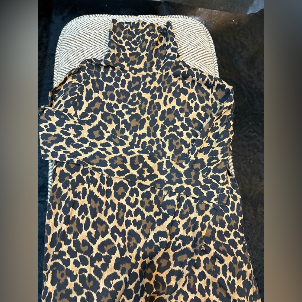 J.Crew long sleeved, leopard, print turtleneck, brand new tags on.